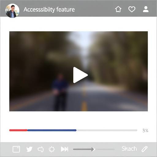 A video player with captions displayed at the bottom, showing how the audio content is transcribed for accessibility.