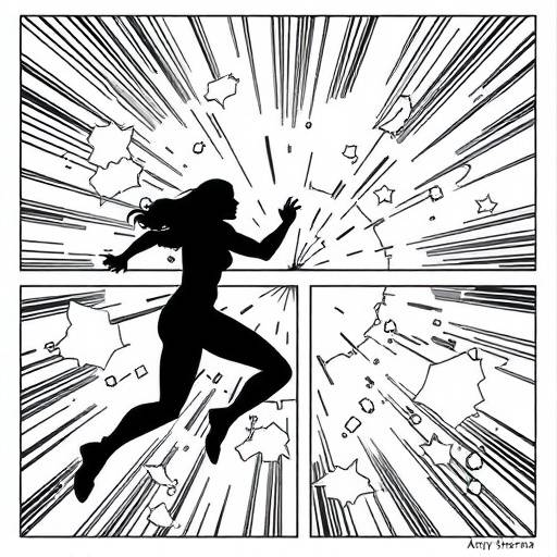 Anya Sharma's revised comic panel layout, showing a clear and dynamic arrangement of panels that guide the reader's eye effectively.