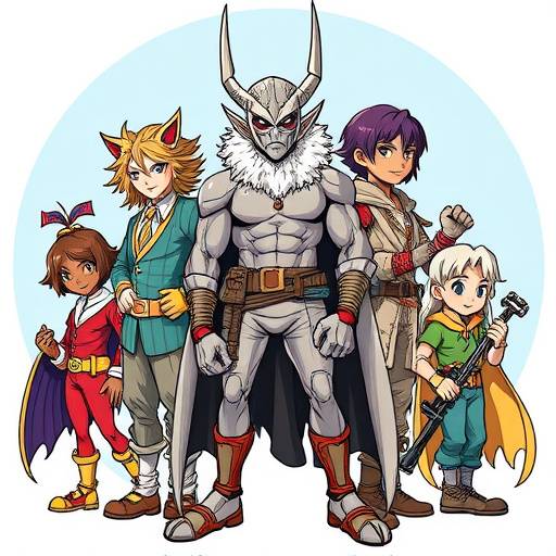 Ben Carter's final character designs, showcasing a unique style that blends Western comic art with Indian aesthetics.