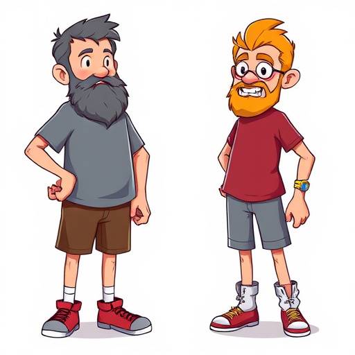 Ben Carter's initial character designs, showing a generic and uninspired style.